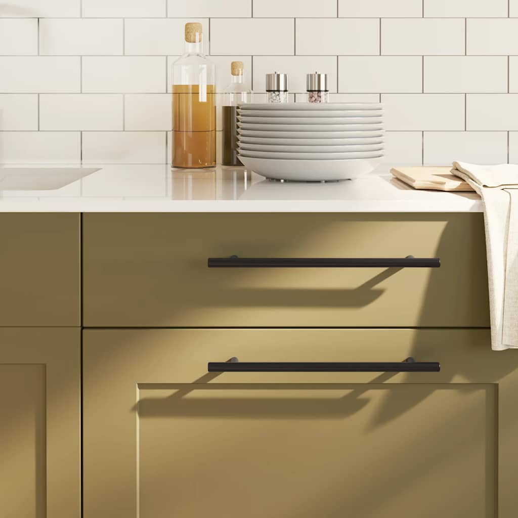 vidaXL Furniture Handles 5 pcs. Black 224 mm Stainless Steel