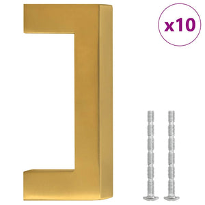 vidaXL Furniture Handles 10 pcs. Golden 64 mm Stainless Steel