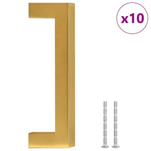 vidaXL Furniture Handles 10 pcs. Golden 96 mm Stainless Steel