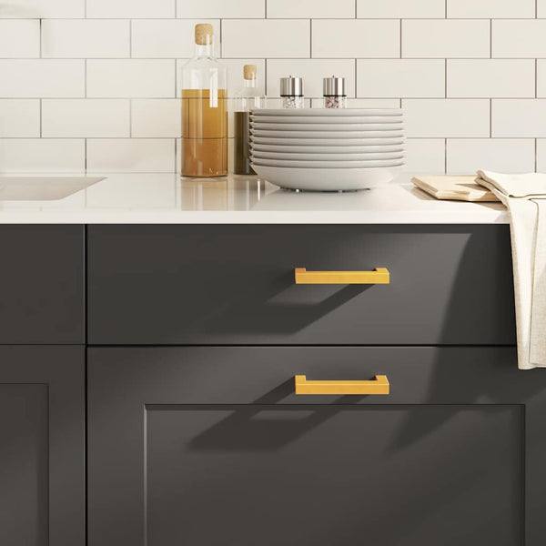 vidaXL Furniture Handles 10 pcs. Golden 96 mm Stainless Steel