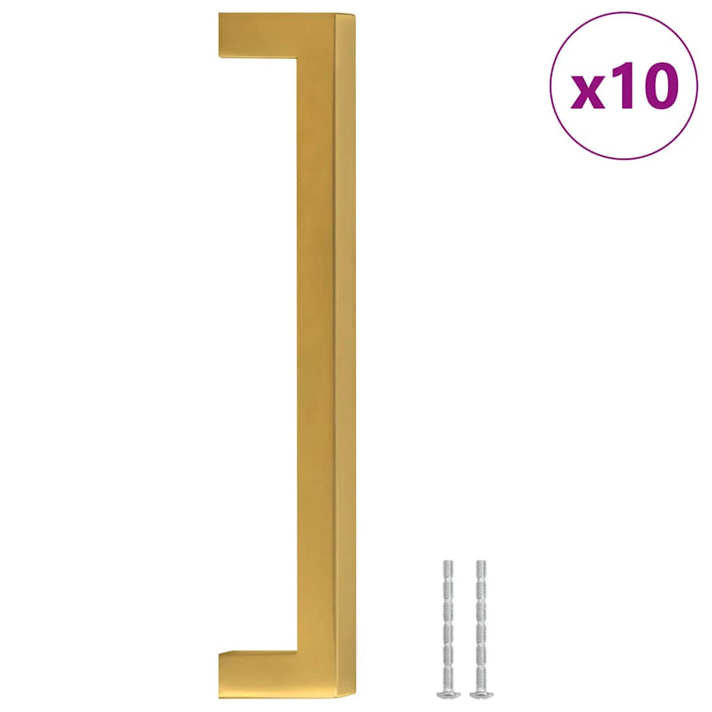 vidaXL Furniture Handles 10 pcs. Gold 160 mm Stainless Steel