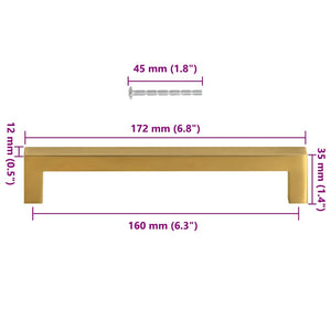 vidaXL Furniture Handles 10 pcs. Gold 160 mm Stainless Steel