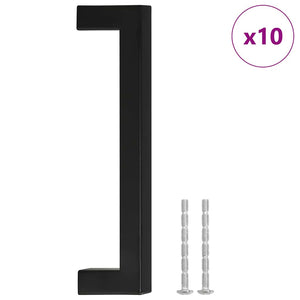 vidaXL Furniture Handles 10 pcs. Black 128 mm Stainless Steel