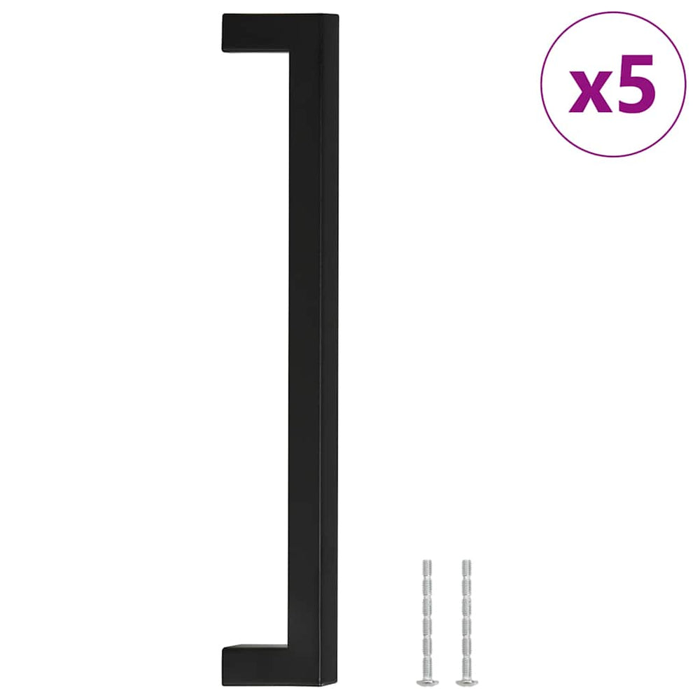 vidaXL Furniture Handles 5 pcs. Black 224 mm Stainless Steel
