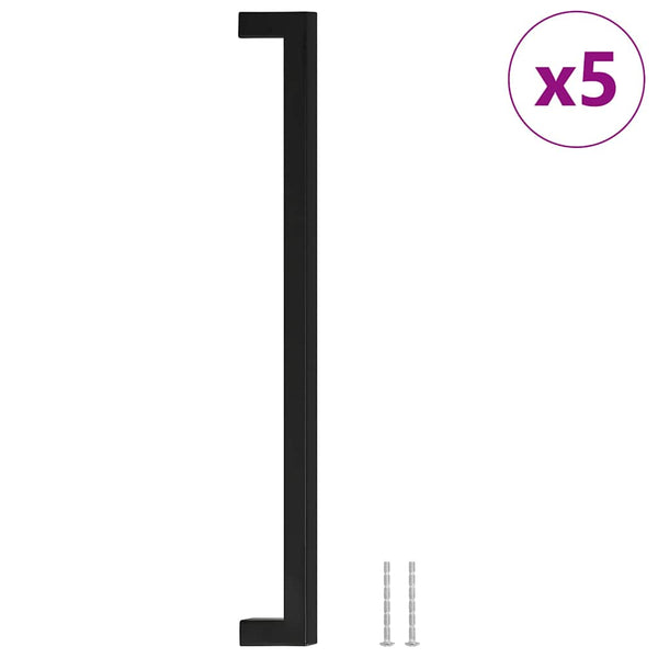vidaXL Furniture Handles 5 pcs Black 320 mm Stainless Steel