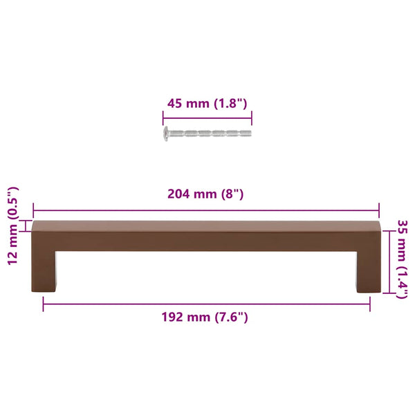 vidaXL Furniture Handles 5 pcs. Bronze 192 mm Stainless Steel