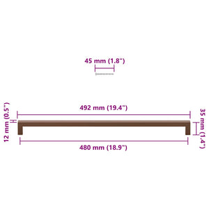 vidaXL Furniture Handles 5 pcs. Bronze 480 mm Stainless Steel