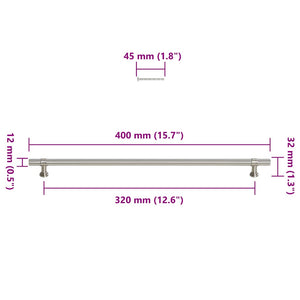 vidaXL Furniture Handles 5 pcs. Silver 320 mm Stainless Steel