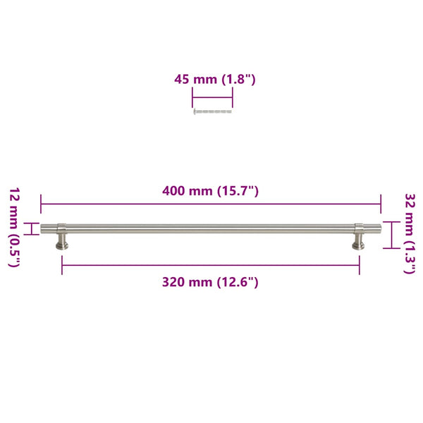 vidaXL Furniture Handles 5 pcs. Silver 320 mm Stainless Steel