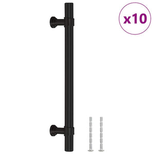 vidaXL Furniture Handles 10 pcs. Black 128 mm Stainless Steel