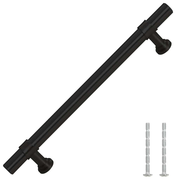 vidaXL Furniture Handles 10 pcs. Black 128 mm Stainless Steel