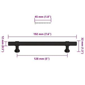 vidaXL Furniture Handles 10 pcs. Black 128 mm Stainless Steel