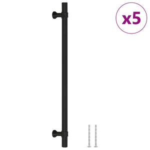 vidaXL Furniture Handles 5 pcs. Black 224 mm Stainless Steel