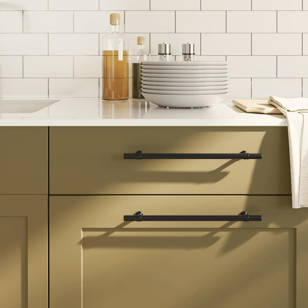 vidaXL Furniture Handles 5 pcs. Black 224 mm Stainless Steel