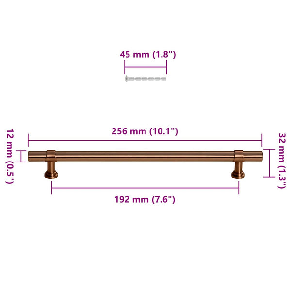 vidaXL Furniture Handles 5 pcs. Bronze 192 mm Stainless Steel