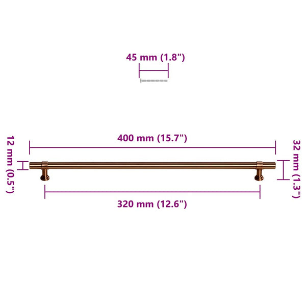 vidaXL Furniture Handles 5 pcs. Bronze 320 mm Stainless Steel