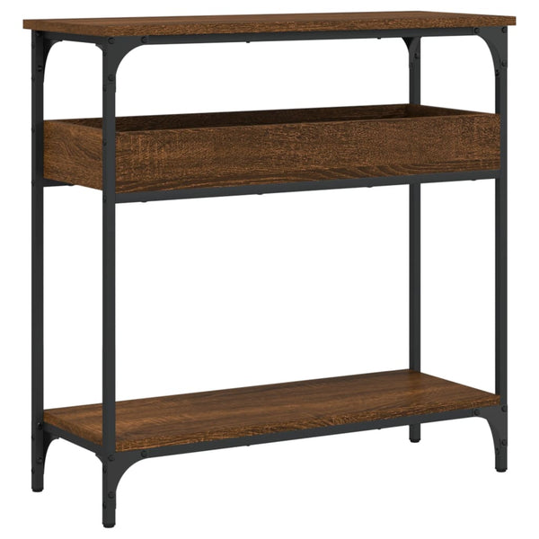 vidaXL Console Table with Storage Brown Oak Look 75x29x75cm