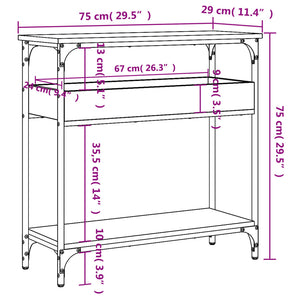 vidaXL Console Table with Storage Brown Oak Look 75x29x75cm