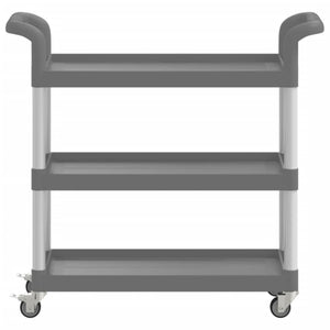 vidaXL 3-Tier Rolling Cart Grey 77x34x72 cm Aluminium