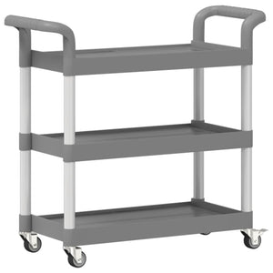 vidaXL 3-Tier Rolling Cart Grey 77x34x72 cm Aluminium