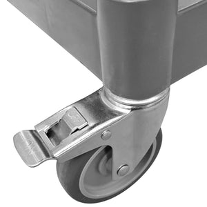 vidaXL 3-Tier Rolling Cart Grey 77x34x72 cm Aluminium