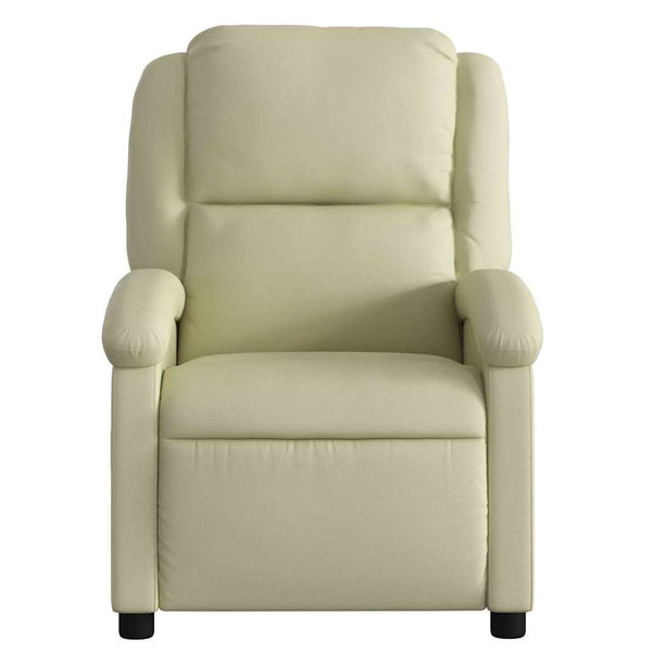vidaXL Massage Recliner Cream Genuine Leather