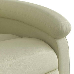 vidaXL Massage Recliner Cream Genuine Leather