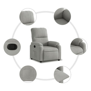Hellgrauer Relaxsessel mit Mikrofaser
