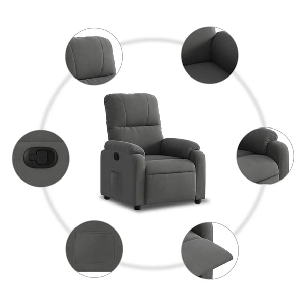 Dunkelgrauer Relaxsessel mit Mikrofaser