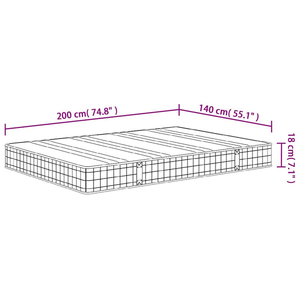vidaXL Medium Bonnell Spring Mattress 140x200 cm
