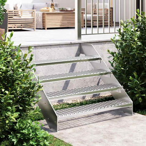 vidaXL Grating Step 100x24x7 cm Galvanized Steel