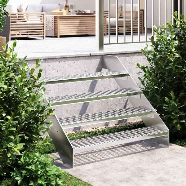 vidaXL Grating Step 100x24x7 cm Galvanized Steel