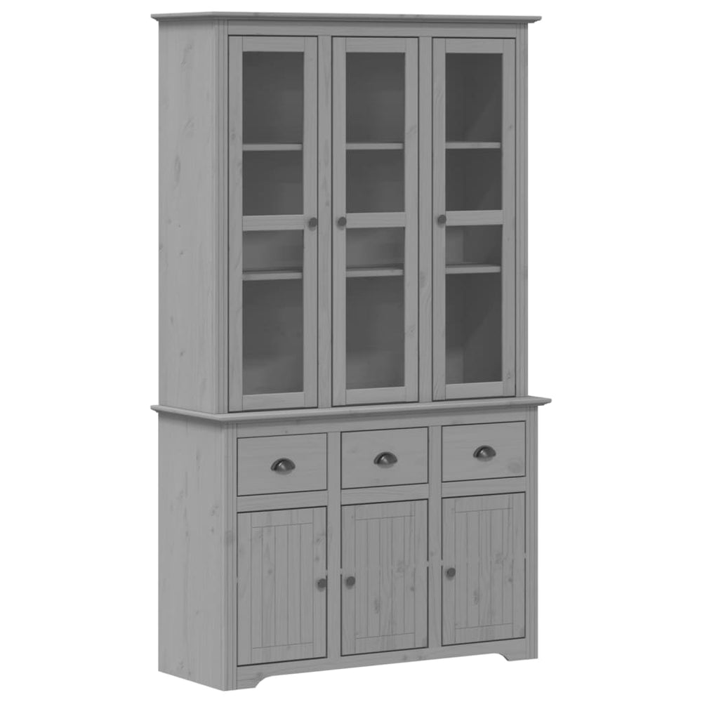 vidaXL Highboard BODO Grey 115.5x43x200.5 cm Solid Pine