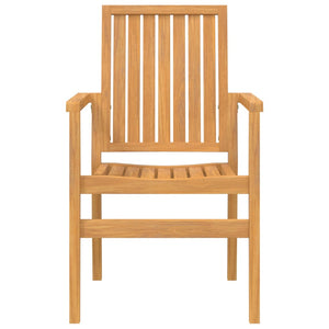 vidaXL Garden Chairs 4 pcs Stackable 56.5x57.5x91 cm Solid Teak Wood