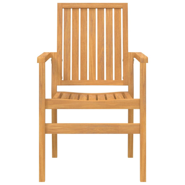 vidaXL Garden Chairs 4 pcs Stackable 56.5x57.5x91 cm Solid Teak Wood