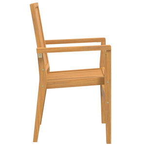 vidaXL Garden Chairs 4 pcs Stackable 56.5x57.5x91 cm Solid Teak Wood