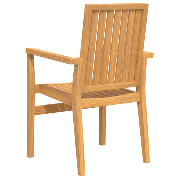 vidaXL Garden Chairs 4 pcs Stackable 56.5x57.5x91 cm Solid Teak Wood