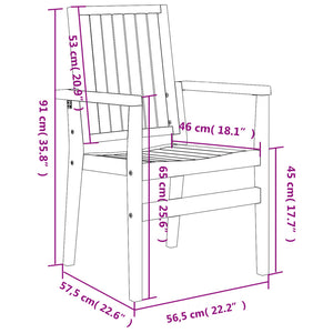vidaXL Garden Chairs 4 pcs Stackable 56.5x57.5x91 cm Solid Teak Wood