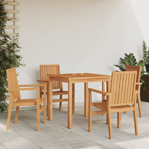 vidaXL Garden Chairs 4 pcs Stackable 56.5x57.5x91 cm Solid Teak Wood