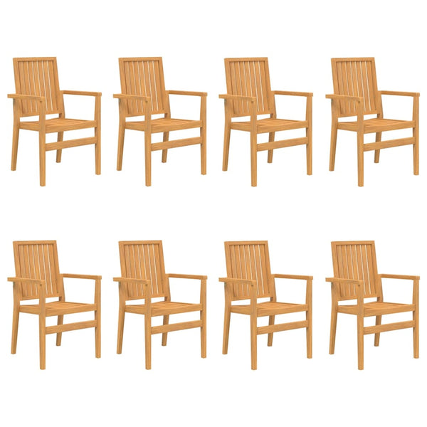 vidaXL Garden Chairs 8 pcs. Stackable 56.5x57.5x91 cm Solid Teak Wood