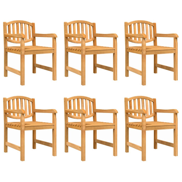 vidaXL Garden Chairs 6 pcs 58x59x88 cm Solid Teak Wood