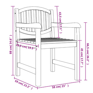 vidaXL Garden Chairs 6 pcs 58x59x88 cm Solid Teak Wood