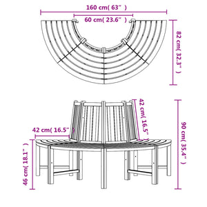 vidaXL Tree Benches 2 pcs. Half-Round Ø160 cm Solid Teak Wood