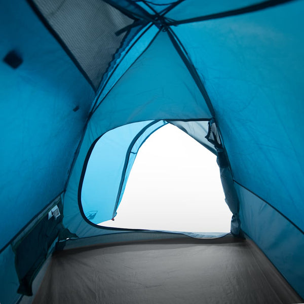 vidaXL 4-Person Dome Camping Tent Blue Waterproof