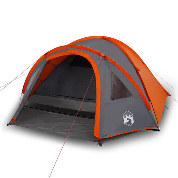 vidaXL 4-Person Dome Camping Tent Orange Waterproof