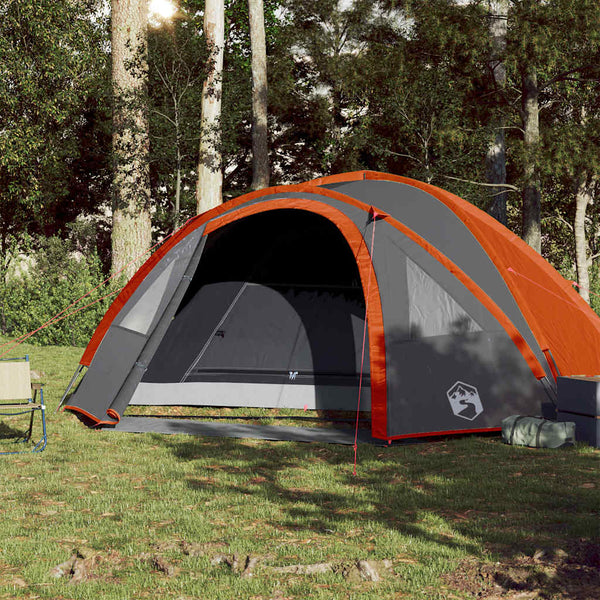 vidaXL 4-Person Dome Camping Tent Orange Waterproof