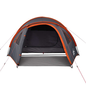 vidaXL 4-Person Dome Camping Tent Orange Waterproof