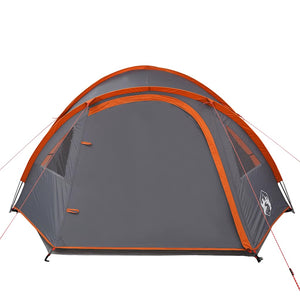 vidaXL 4-Person Dome Camping Tent Orange Waterproof