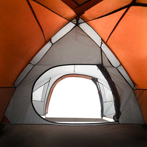 vidaXL 4-Person Dome Camping Tent Orange Waterproof