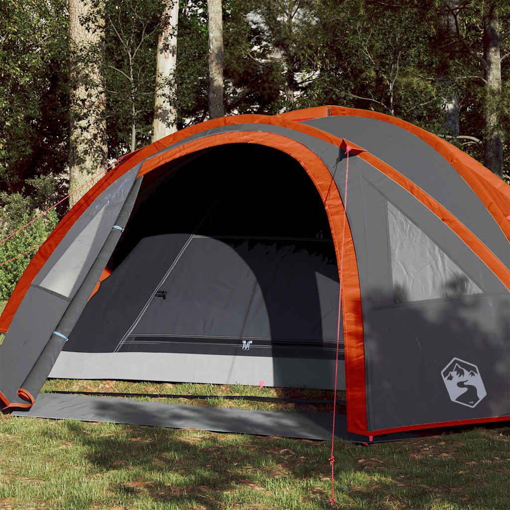 vidaXL 4-Person Dome Camping Tent Orange Waterproof